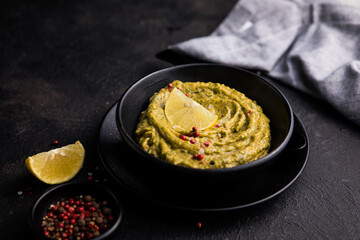 Fresh guacamole.  Home cooking. Healthly food.