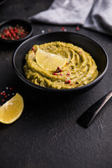 Fresh guacamole.  Home cooking. Healthly food.