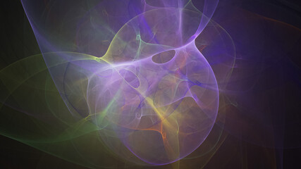 Obraz premium Abstract violet and yellow chaotic glass shapes. Colorful fractal background. Digital art. 3d rendering.