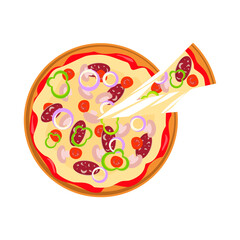 Traditional italian Fresh pizza isolated on white