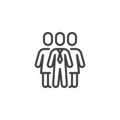 Teamwork group line icon