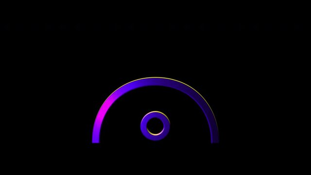 Alchemical Symbol For Regulus-2 Icon Animation. Purple text with alpha channel. Esoteric Alchemy symbology