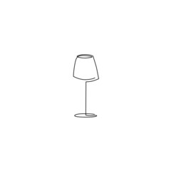 Continuous line drawing of night lamp, table lamp for home interior, technologi design one line, single line art, vector illustration