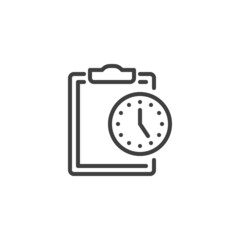 Clipboard with clock line icon