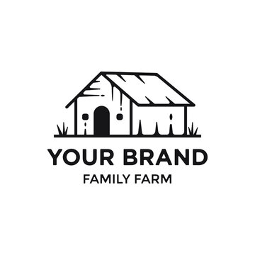 vintage rustic wood barn farm logo design