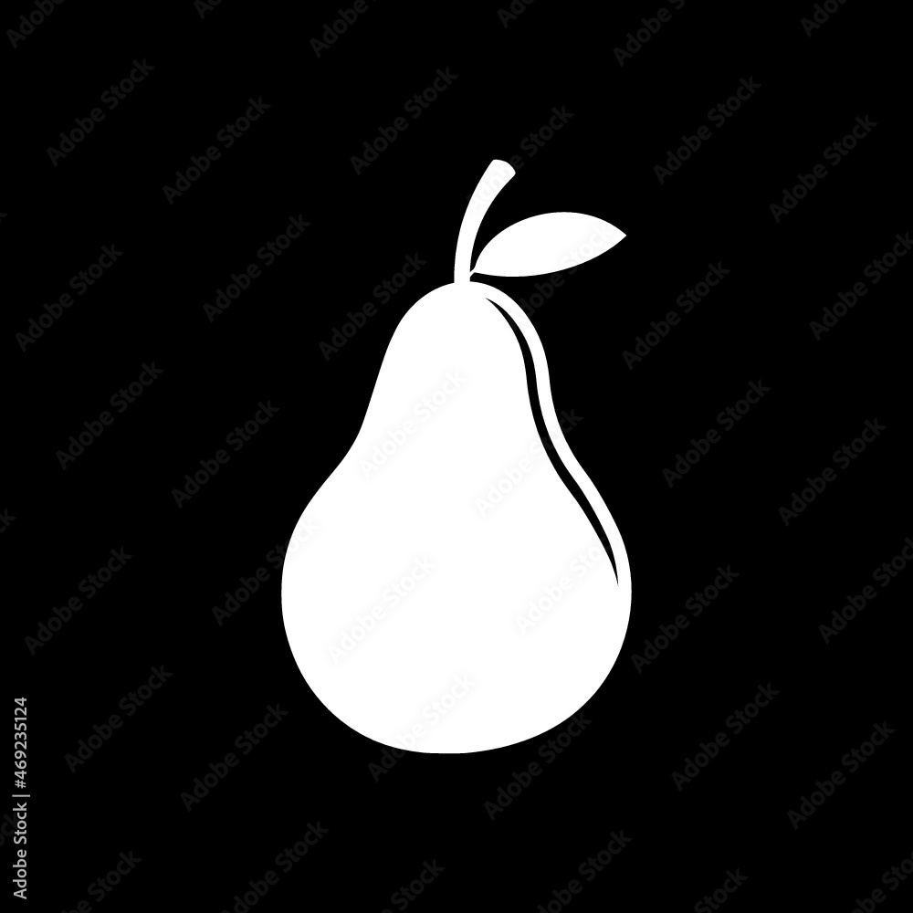 Sticker Pear icon isolated on dark background