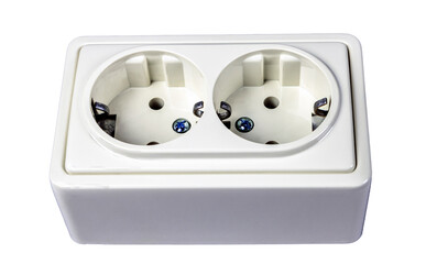 Electric double rosette on a white background