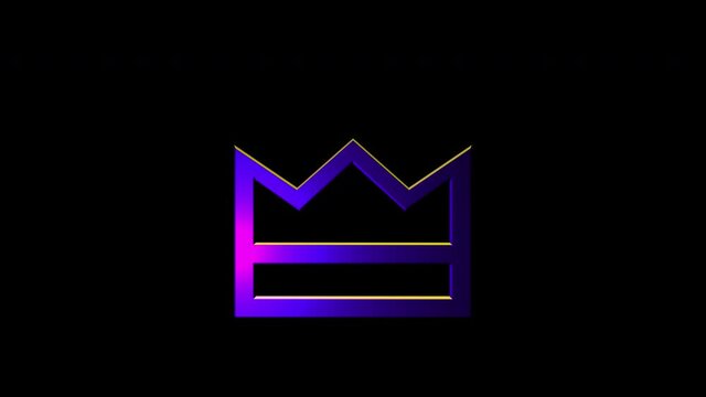 Alchemical Symbol For Regulus Icon Animation. Purple text with alpha channel. Esoteric Alchemy symbology