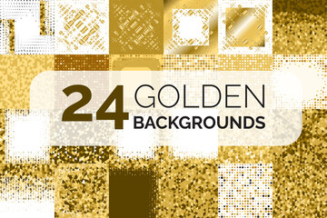 Geometric abstract background of golden squares