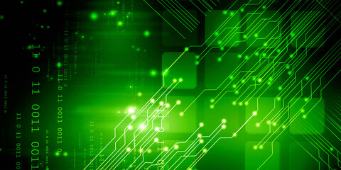 2d illustration Abstract futuristic electronic circuit technology background
