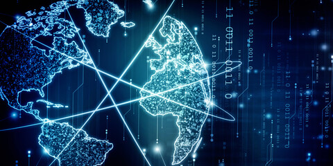 2d illustration world map abstract background