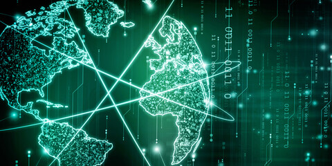 2d illustration world map abstract background