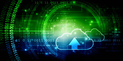 

2d illustration uploading downloading arrow with cloud 