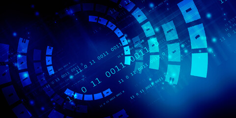 2d illustration Abstract futuristic electronic circuit technology background
