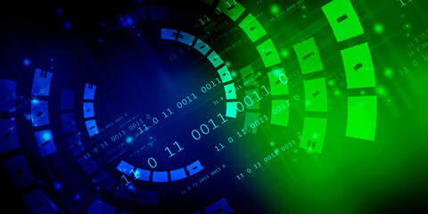 2d illustration Abstract futuristic electronic circuit technology background
