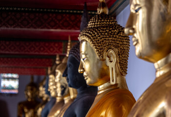 Buddha statues at Wat Pho Temple in Bangkok