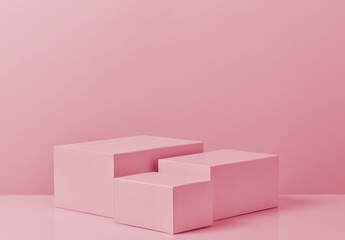 Pink podium for products display