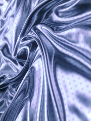 Fototapeta premium 3d rendering silver cloth luxury concept with pattern of shiny circles. Abstract wave digital illustration