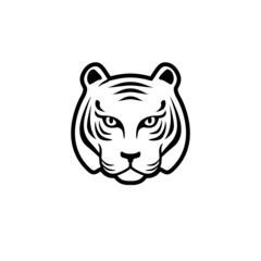 Tiger logo head for brand design. Vector logotype style