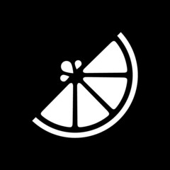 Lemon icon isolated on dark background