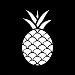 Pineapple icon isolated on dark background