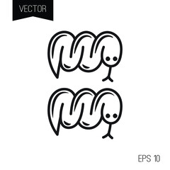 Snake mini tiny tattoo or logo or emblem. Traditional black dot style ink. Black work. Symbol isolated on white background. 