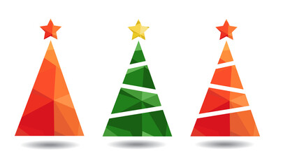 Christmas trees set vector illustration