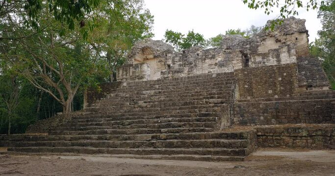 Structures in the Maya city of Calakmul, in Campeche, Mexico