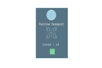 Vaccine passport. New normal after COVID-19 pandemic coronavirus test infection. Electronic health Passport QR code Design.