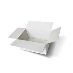 White Box Isolated on White Background.