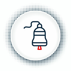 Line Ship bell icon isolated on white background. Colorful outline concept. Vector