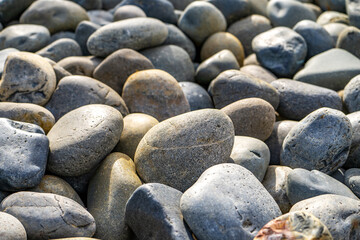 Fototapeta na wymiar Pebbles or river stones background. 