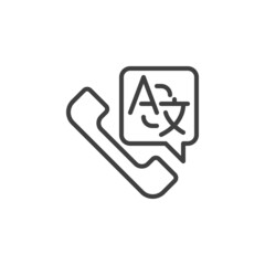 Translation call service line icon
