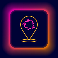 Glowing neon line Paint spray icon isolated on black background. Colorful outline concept. Vector