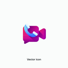 3d Video Calling vector icon. Premium quality.