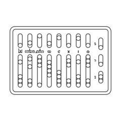 Abacus vector outline icon. Vector illustration tool for counting on white background. Isolated outline illustration icon of abacus, .