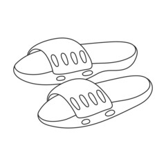 Sandal vector outline icon. Vector illustration flipflop on white background. Isolated outline illustration icon of sandal.