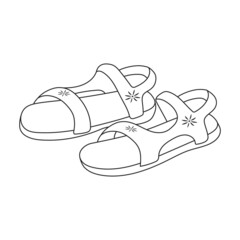 Sandal vector outline icon. Vector illustration flipflop on white background. Isolated outline illustration icon of sandal.