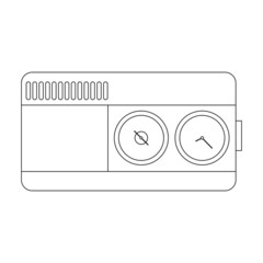 Radio vector icon.Outline vector icon isolated on white background radio.