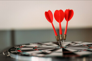 Red dart target with arrows for target business, marketing solution concept.