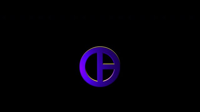 Alchemical Symbol For Vitriol Icon Animation. Purple text with alpha channel. Esoteric Alchemy symbology