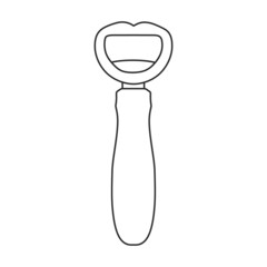 Bottle opener vector outline icon. Vector illustration corkscrew on white background. Isolated outline illustration icon of bottle opener .