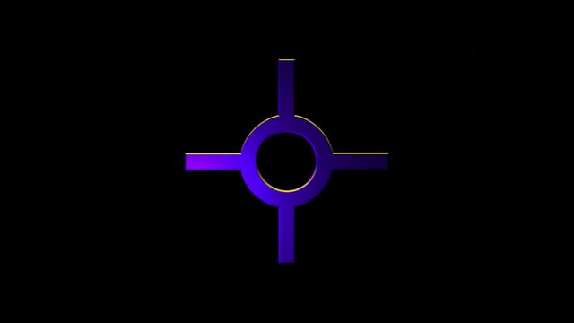 Alchemical Symbol For Wax Icon Animation. Purple text with alpha channel. Esoteric Alchemy symbology