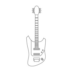 Electric guitar vector icon.Outline vector icon isolated on white background electric guitar.