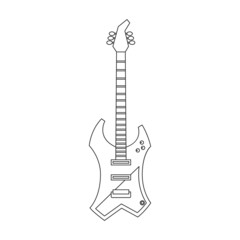Electric guitar vector icon.Outline vector icon isolated on white background electric guitar.
