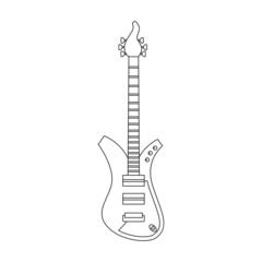 Naklejka premium Electric guitar vector icon.Outline vector icon isolated on white background electric guitar.