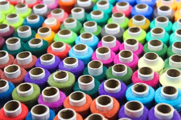A picture of thread rolls with selective focus