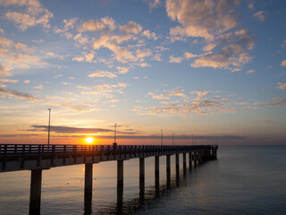 Fototapeta na wymiar Sunset view on the beach. Kaliningrad region, Baltic Sea 