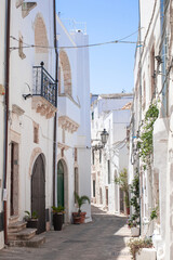 potted flowers on a whitewashed staircase in a mediterranean town