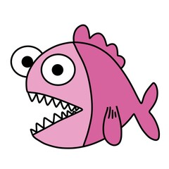 Cartoon fish for wallpaper and fabrics and packaging and gifts and cards 